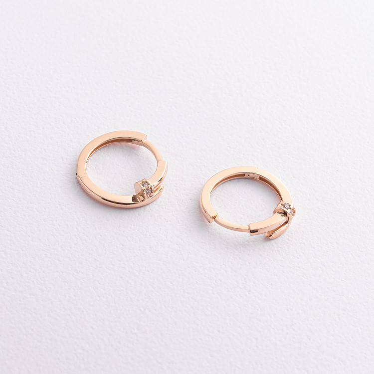 Сережки "Цвях" у червоному золоті с09499 від ювелірного магазину Онікс - 1