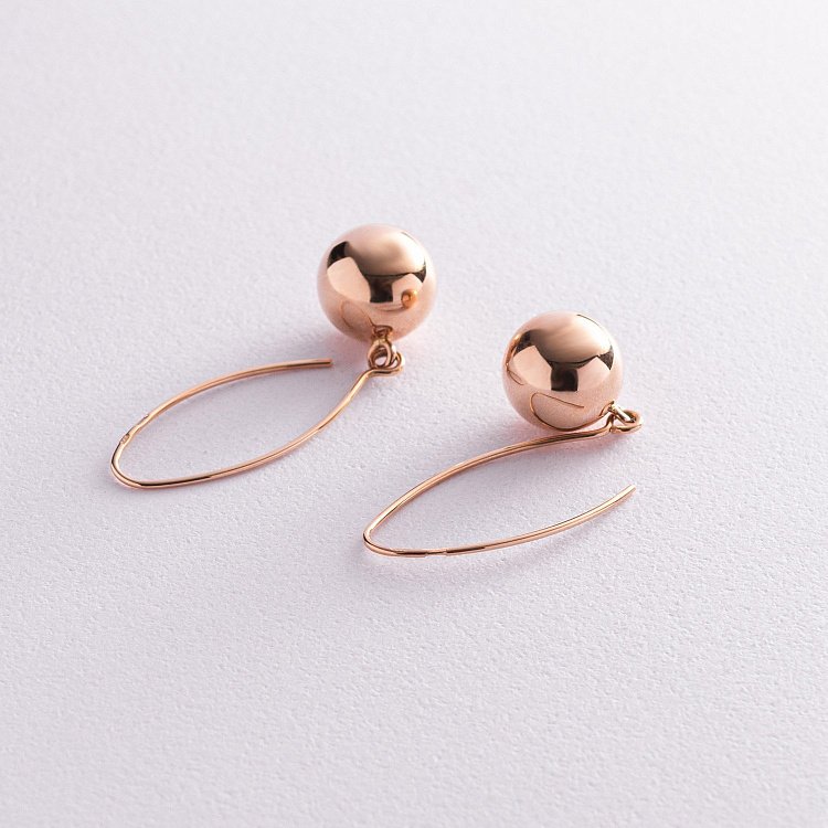 Золоті сережки "Кульки" с00764 від ювелірного магазину Онікс - 2