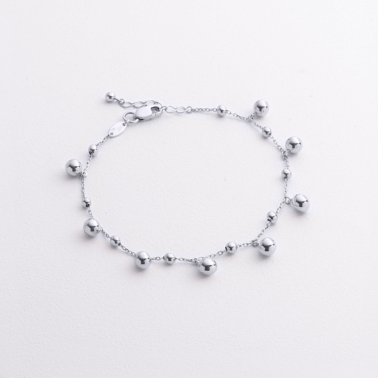 Браслет "Шарики" в белом золоте б05762 от ювелирного магазина Оникс