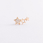 Одиночная золотая серьга для хеликса "Звездочки" (бриллианты) сб0684ca от ювелирного магазина Оникс