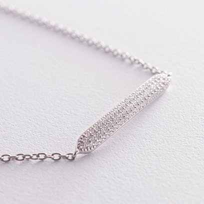 Серебряный браслет с фианитами 141536 №3