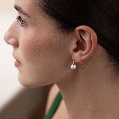 Золоті сережки "Витонченість" (перли) с07341 №3