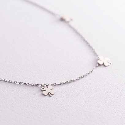 Серебряное колье "Клевер" 181154 №3