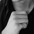Серебряное текстурное кольцо 7017 от ювелирного магазина Оникс - 6