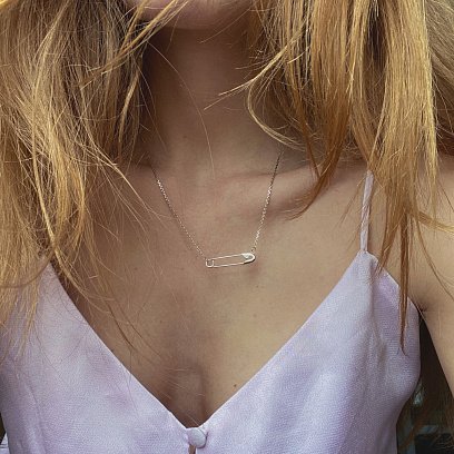 Серебряное колье "Булавка" 1084 №13