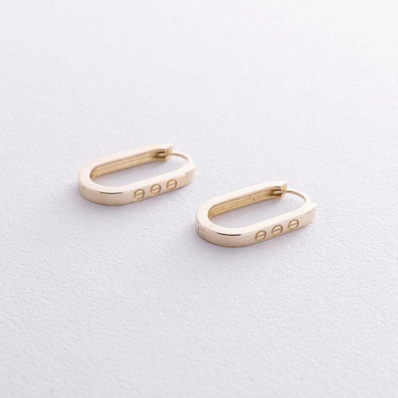 Сережки "Love" у жовтому золоті с08606 №5