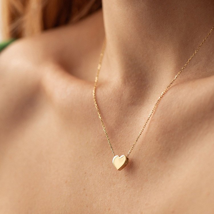 Колье "Сердечко" в желтом золоте кол02522 от ювелирного магазина Оникс - 3