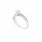 Серебряное помолвочное кольцо с фианитами 111648 от ювелирного магазина Оникс