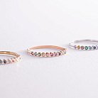 Кольцо с разноцветными фианитами (белое золото) к07128 от ювелирного магазина Оникс - 8