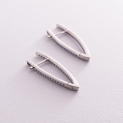 Срібні сережки "Ініціатива" (сині фіаніти) 123131 №3