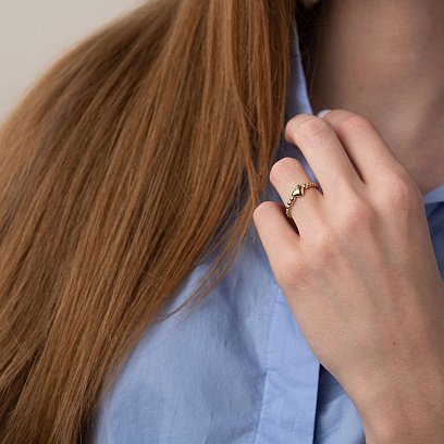 Золота каблучка "Серце" к06877 №3