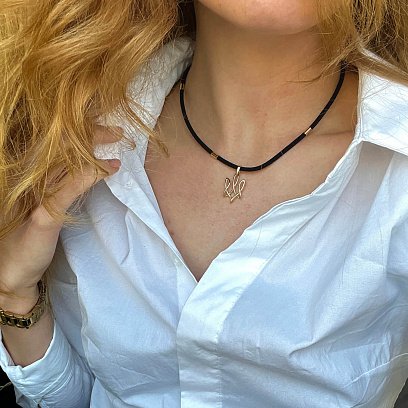 Шовковий шнурок із золотою застібкою 661к №4