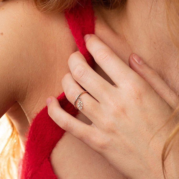 Кольцо "Веточка" (красное золото) к08063 от ювелирного магазина Оникс - 4