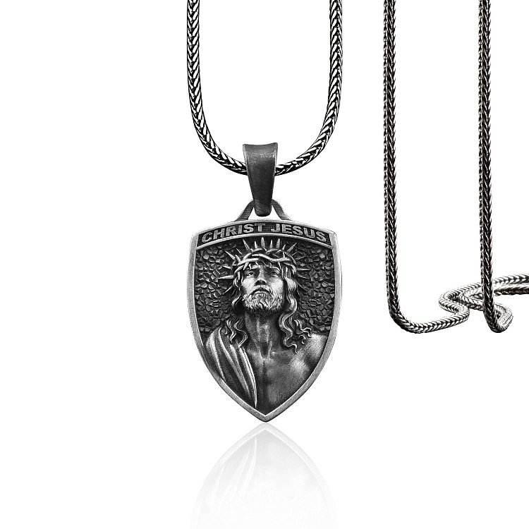 Срібний кулон "Ісус Христос у терновому вінці" 133175 від ювелірного магазину Онікс - 3