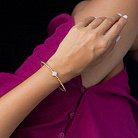 Шариковый золотой браслет "Клевер" (фианит) б04502 от ювелирного магазина Оникс - 1
