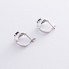 Золоті сережки з синіми сапфірами і діамантами C01303E от ювелирного магазина Оникс - 2