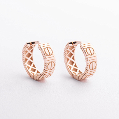 Золоті сережки - кільця "Love" с09623