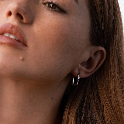 Золотые серьги с бриллиантами сб0559ri №5