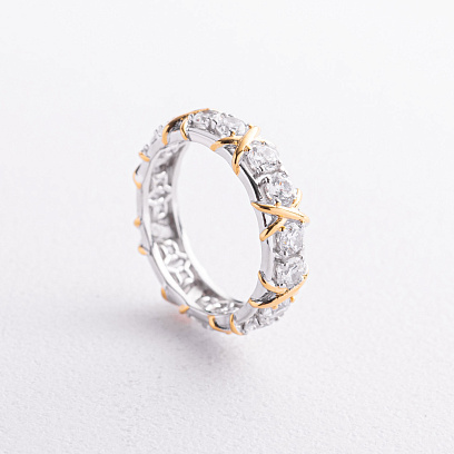 Серебряное кольцо "Rosie" с фианитами 112857