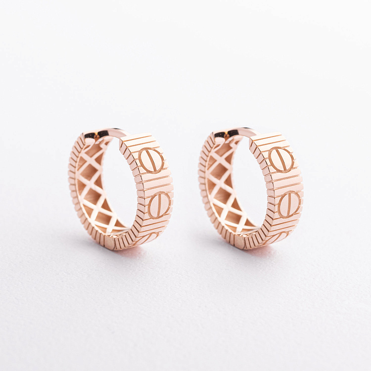 Золоті сережки - кільця "Love" с09623 від ювелірного магазину Онікс