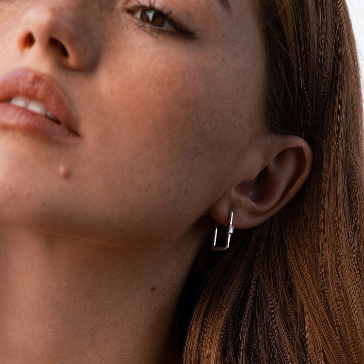 Золотые серьги с бриллиантами сб0559ri от ювелирного магазина Оникс - 4