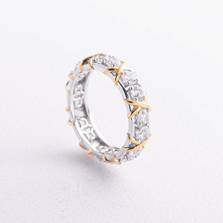 Серебряное кольцо "Rosie" с фианитами 112857 от ювелирного магазина Оникс