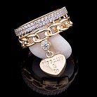 Золотое кольцо с фианитами к04275 от ювелирного магазина Оникс - 2