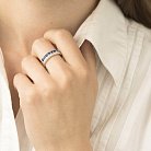 Золотий перстень (синій сапфір, діамант) кб0174gl от ювелирного магазина Оникс - 3