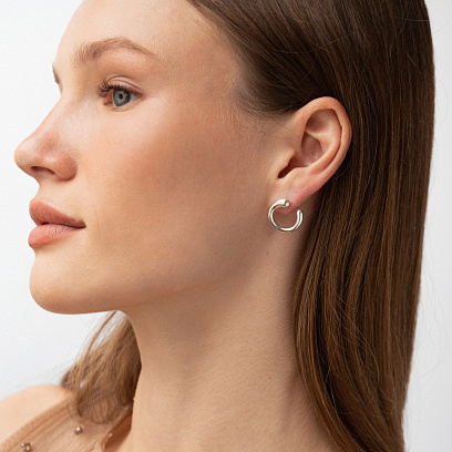 Серебряные серьги - пусеты "Jessica" 123457 №5