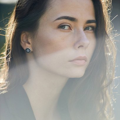 Срібні сережки-пусети "Кружечки" (емаль) 122932 №6