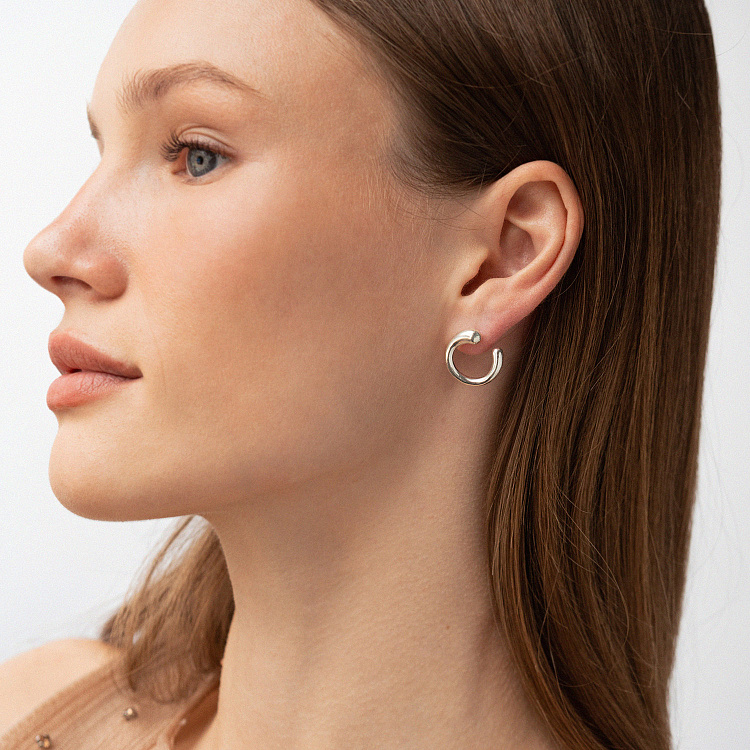 Серебряные серьги - пусеты "Jessica" 123457 от ювелирного магазина Оникс - 4