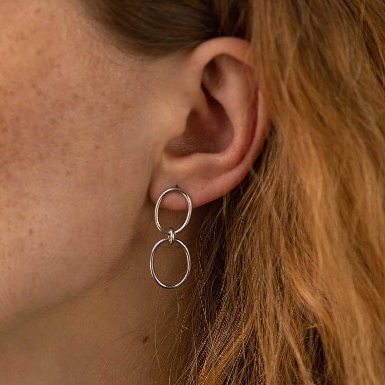 Срібні сережки - пусети "Вплив" 122981 від ювелірного магазину Онікс - 2