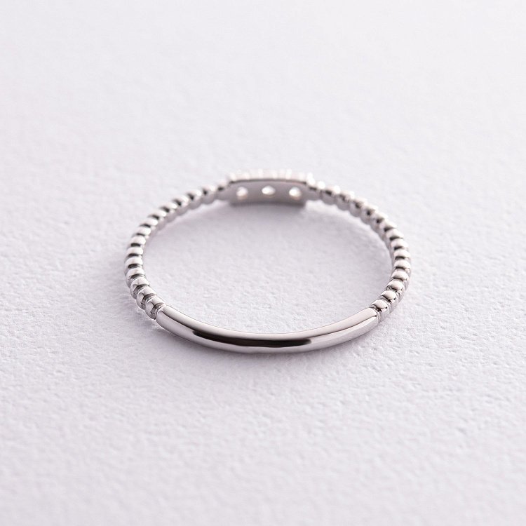 Кулькова каблучка "Мелоді" з фіанітами (біле золото) к07395 від ювелірного магазину Онікс - 15