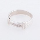 Серебряное обручальное кольцо с фианитами 111039 от ювелирного магазина Оникс - 1