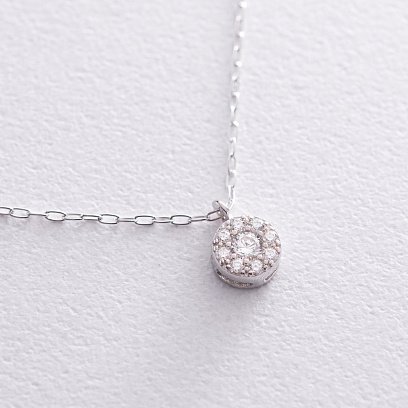 Срібне кольє з фіанітами 181024 №3