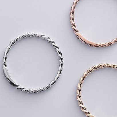 Кольцо "Мелоди" с фианитами (красное золото) к07546 №10