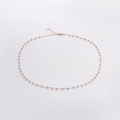 Колье "Шарики" (красное, желтое, белое золото) кол02605