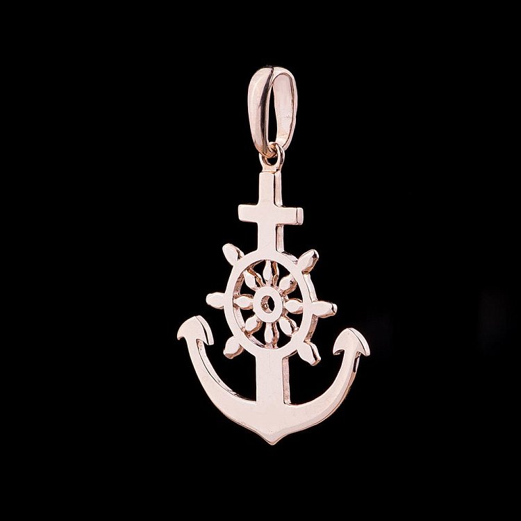 Золотий кулон "Якір" п02762 від ювелірного магазину Онікс