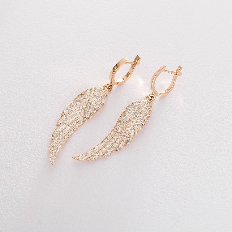 Золоті сережки "Крила Ангела" (куб.циркон) 03-1745.0.1401 від ювелірного магазину Онікс