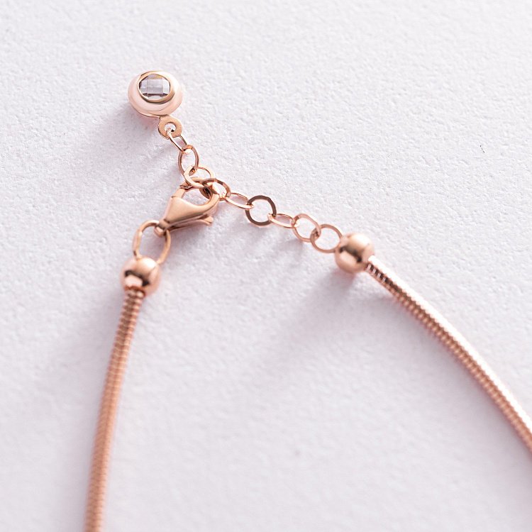 Золотой браслет "Сердце и бесконечность" с фианитами б04980 от ювелирного магазина Оникс - 4