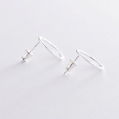 Серебряные серьги "Мерцание" (1.6 см) 122707 №3