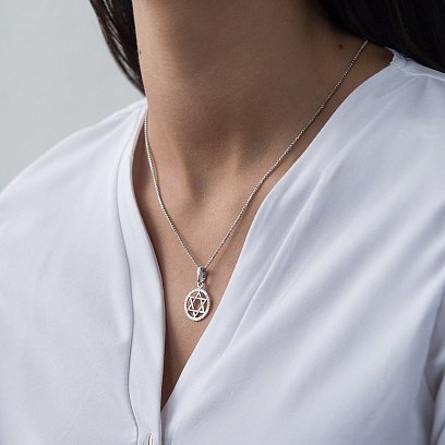 Срібна підвіска "Зірка Давида" 13289 №2