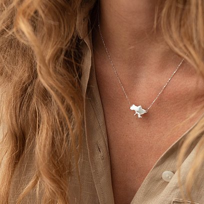 Кольє "Карта України" у білому золоті (можливе гравіювання) кол02300 №3