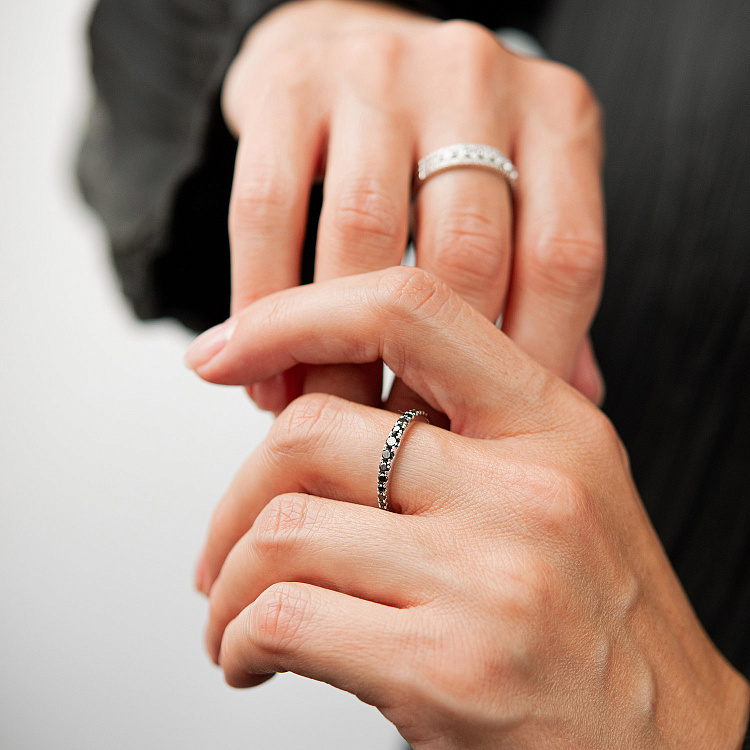 Золотое кольцо с черными бриллиантами кб0657ca от ювелирного магазина Оникс - 6