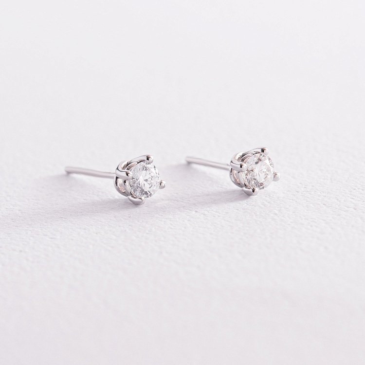 Золоті сережки - пусети з діамантами сб0384z від ювелірного магазину Онікс