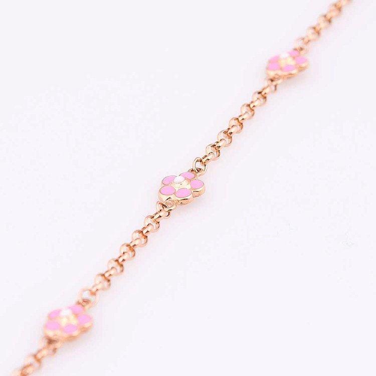 Дитячий золотий браслет "Квіточки" б00520 від ювелірного магазину Онікс - 2