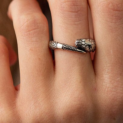 Срібна каблучка "Змій Уроборос" 112682 №10