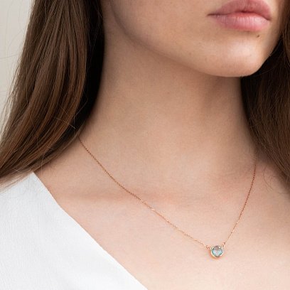 Золоте кольє з топазом кол01182 №2