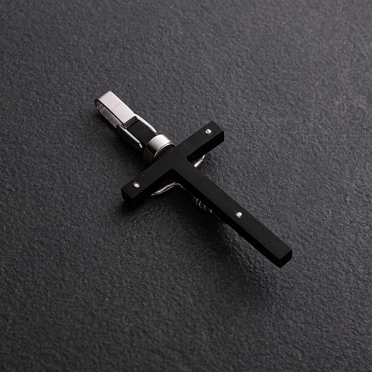 Серебряный крест "Распятие" с эбеновым деревом 1213р от ювелирного магазина Оникс - 6