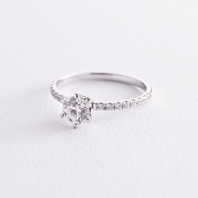 Заручальна золота каблучка з діамантами 220311121 від ювелірного магазину Онікс - 2